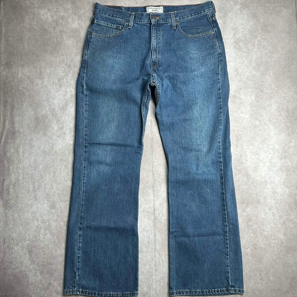 Levi Strauss Signature Mens Low Loose Bootcut Jeans Blue 38x33 Medium Wash Denim